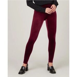 Spanx Velvet Leggings - XL Burgandy